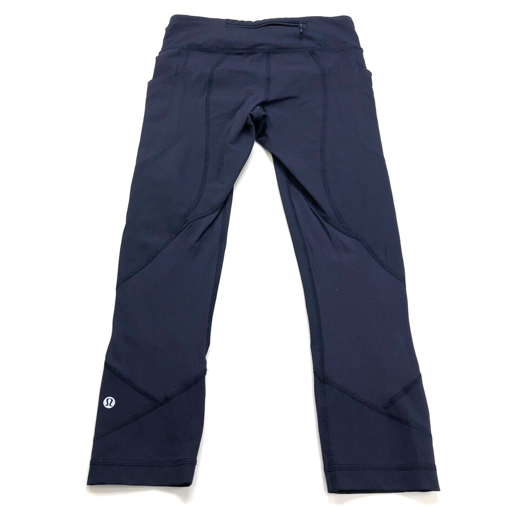 Lululemon Pace Rival Crop 22" Sz 4 (Fits 25W 22L) Athleisure Pants Navy LW6F41S